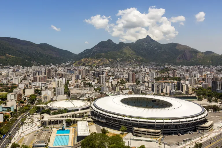 Aerial view of Maracanã and its surroundings in Rio de Janeiro