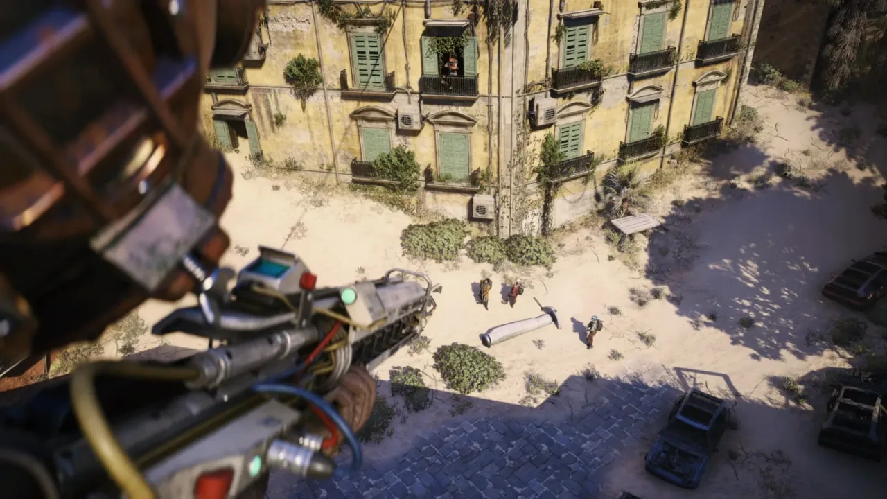 Escena de combate desde una azotea en ARC Raiders