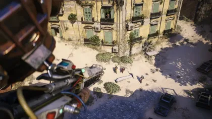 Escena de combate desde una azotea en ARC Raiders