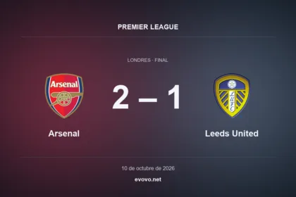 Final score: Arsenal 2, Leeds United 1