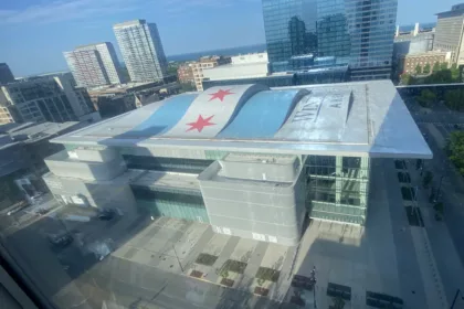 Exterior view of Wintrust Arena in Chicago