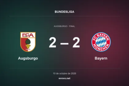 Marcador final: Augsburgo 2, Bayern 2