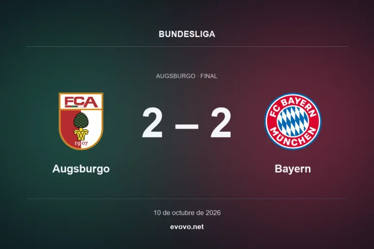 Final score: Augsburg 2, Bayern 2