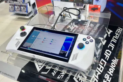ASUS ROG Ally on display in a store in 2023