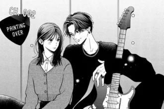 Hibari and Gaku in an illustration from the manga Choking on Love