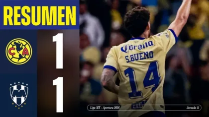 Marcador América 1–1 Monterrey en la miniatura del resumen oficial