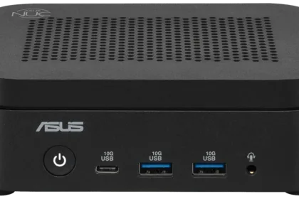 Front view of the ASUS NUC 14 Essential Fanless mini PC