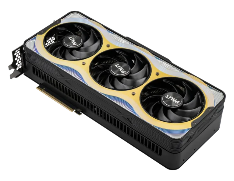 Palit GeForce RTX 5090 GameRock graphics card with three fans