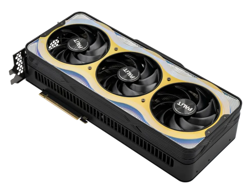 Palit GeForce RTX 5090 GameRock graphics card with three fans