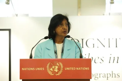 Navi Pillay durante una intervención en Ginebra