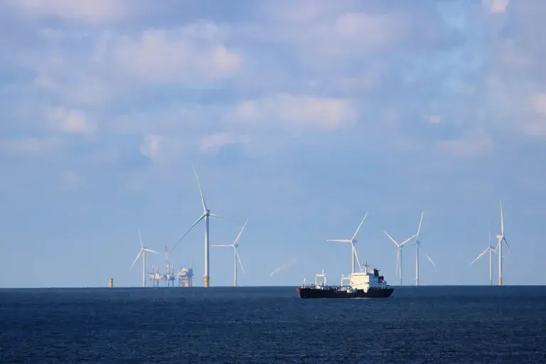 Oil tanker sailing in the North Sea