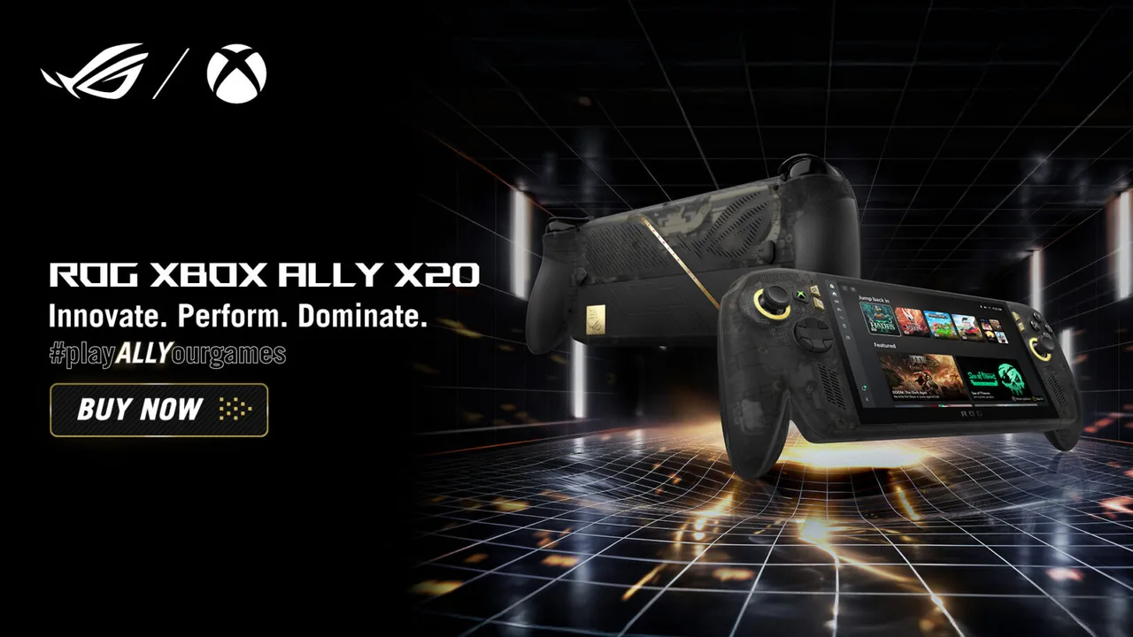 ASUS Announces Availability of ROG XBOX Ally X20 ROG XBOX Ally X20 Available Now Hero Image