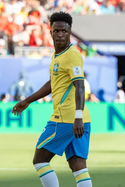 Foto de archivo de Vinícius Júnior con la selección de Brasil durante el partido contra Marruecos, el 13 de junio de 2026.
