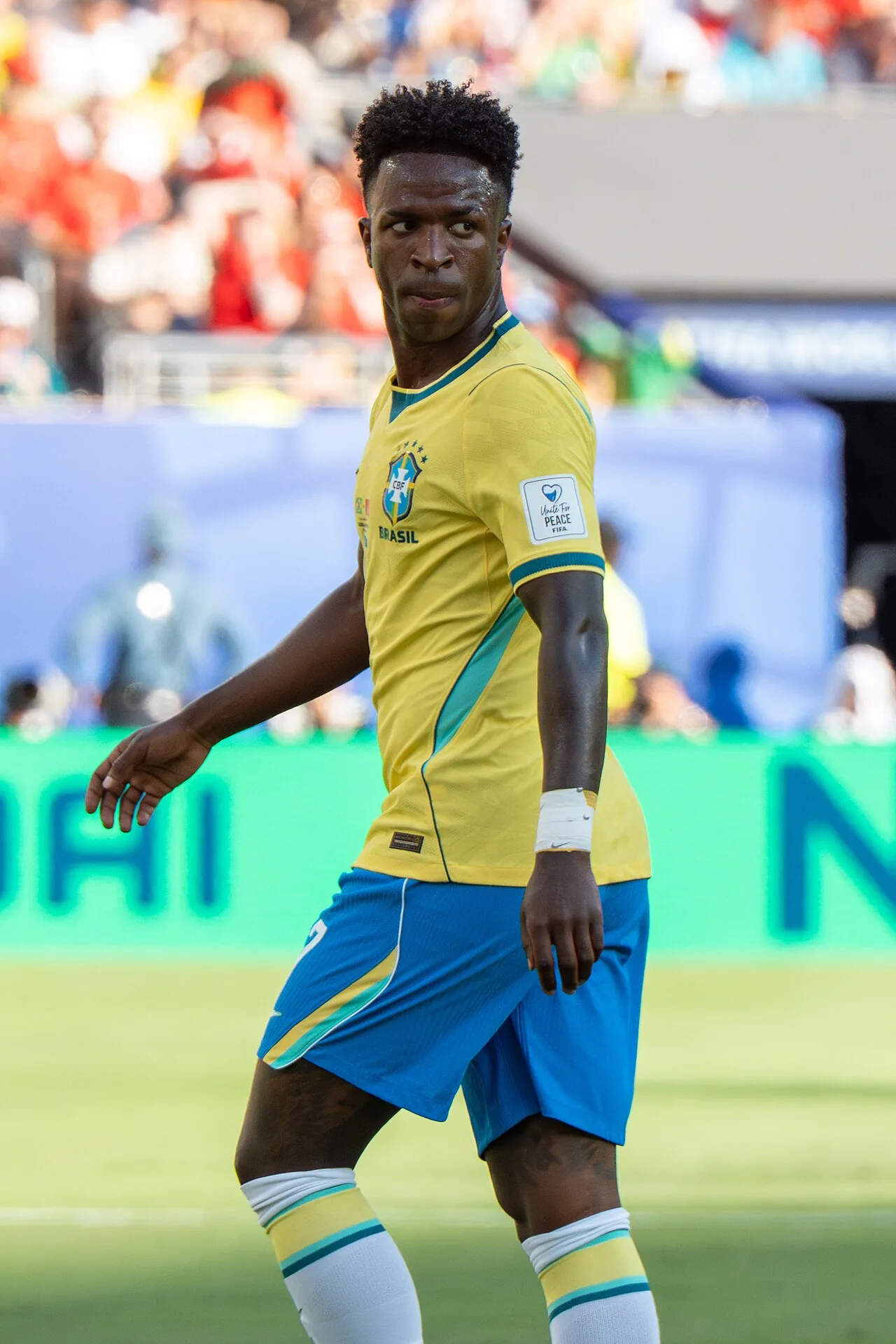 Foto de archivo de Vinícius Júnior con la selección de Brasil durante el partido contra Marruecos, el 13 de junio de 2026.