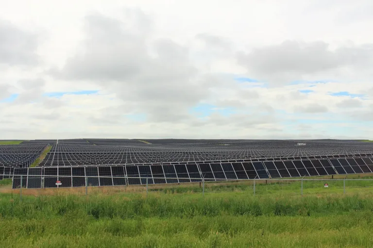 Photovoltaic panels at the Travers solar plant in Alberta, Canada