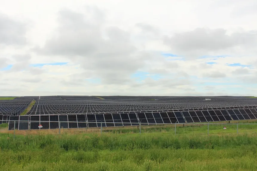 Photovoltaic panels at the Travers solar plant in Alberta, Canada