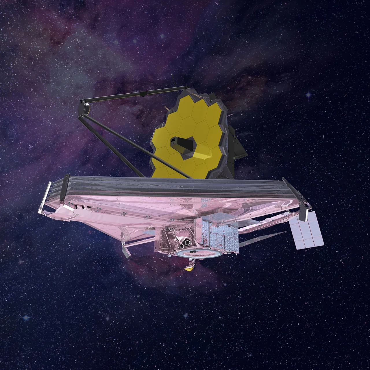 Representación artística del telescopio espacial James Webb publicada en 2017