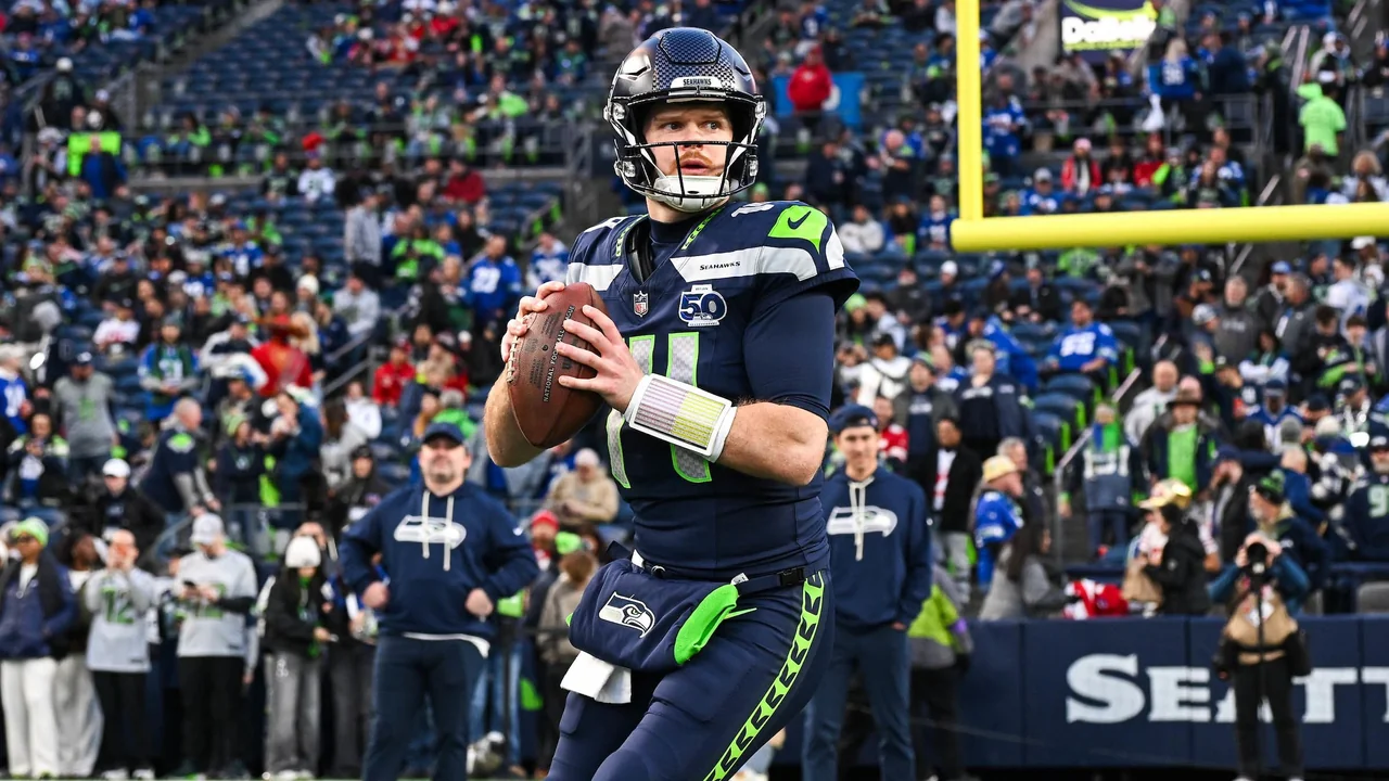 Sam Darnold, quarterback de Seattle Seahawks, durante un partido