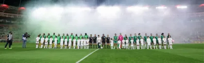 México y Jamaica femeniles formadas en el estadio