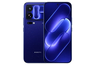 Xiaomi 18 Pro, vista frontal y trasera en azul.